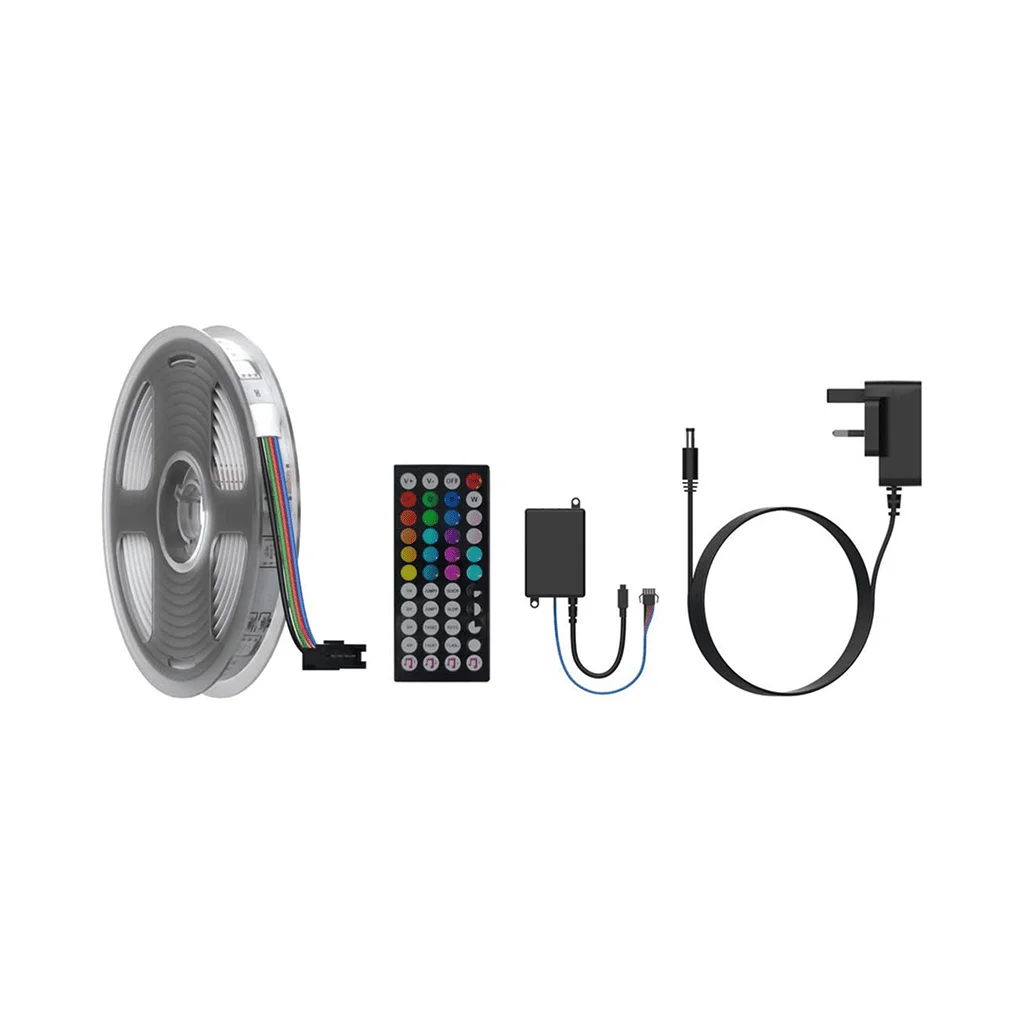 Porodo Blue 16.4 Ft Sound Reactive RGB Strip Light with 44 Key Remote
