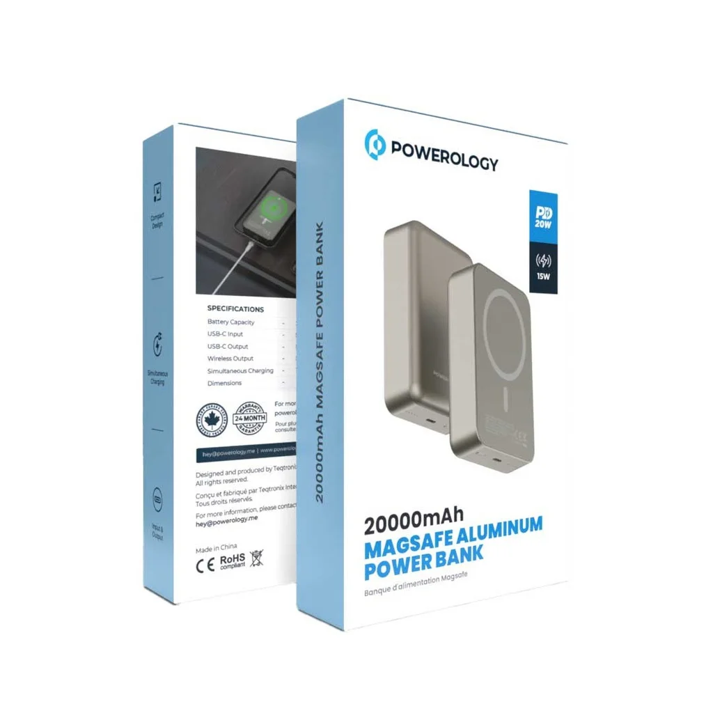 Powerology 30000mAh MagSafe Aluminum Power Bank