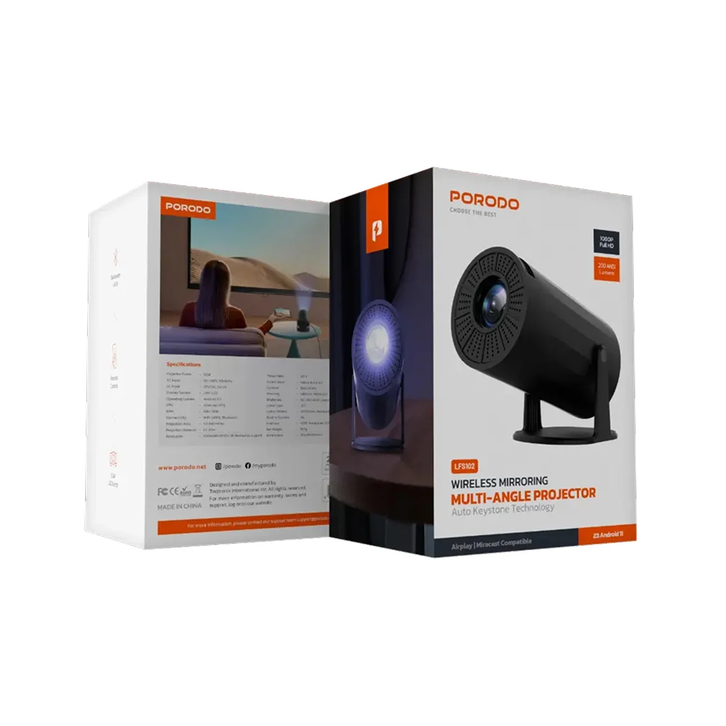 Porodo Wireless Mirroring Multi-Angle Projector