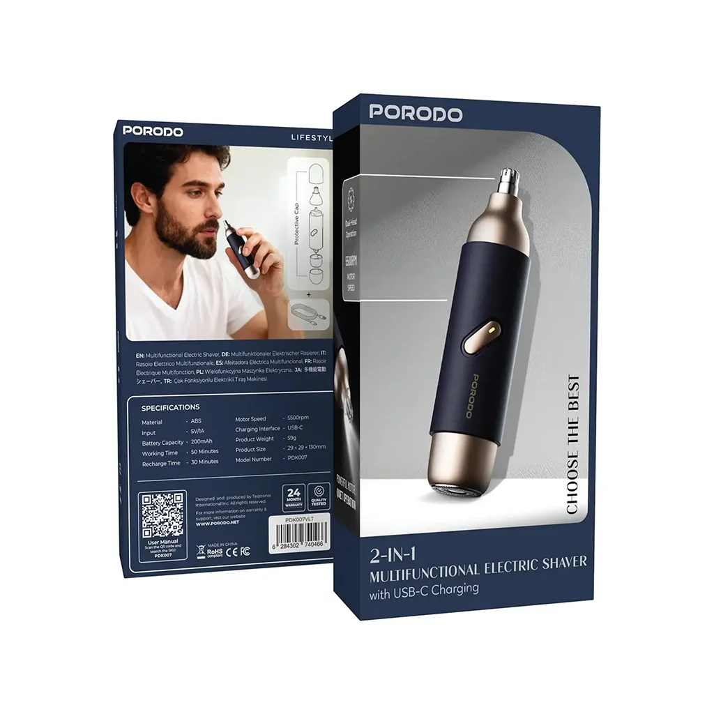 Porodo 2-In-1 Multifunctional Electric Shaver