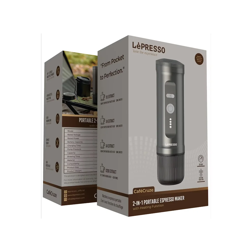 LePresso Portable 2-in-1 Espresso Maker with Heating Function