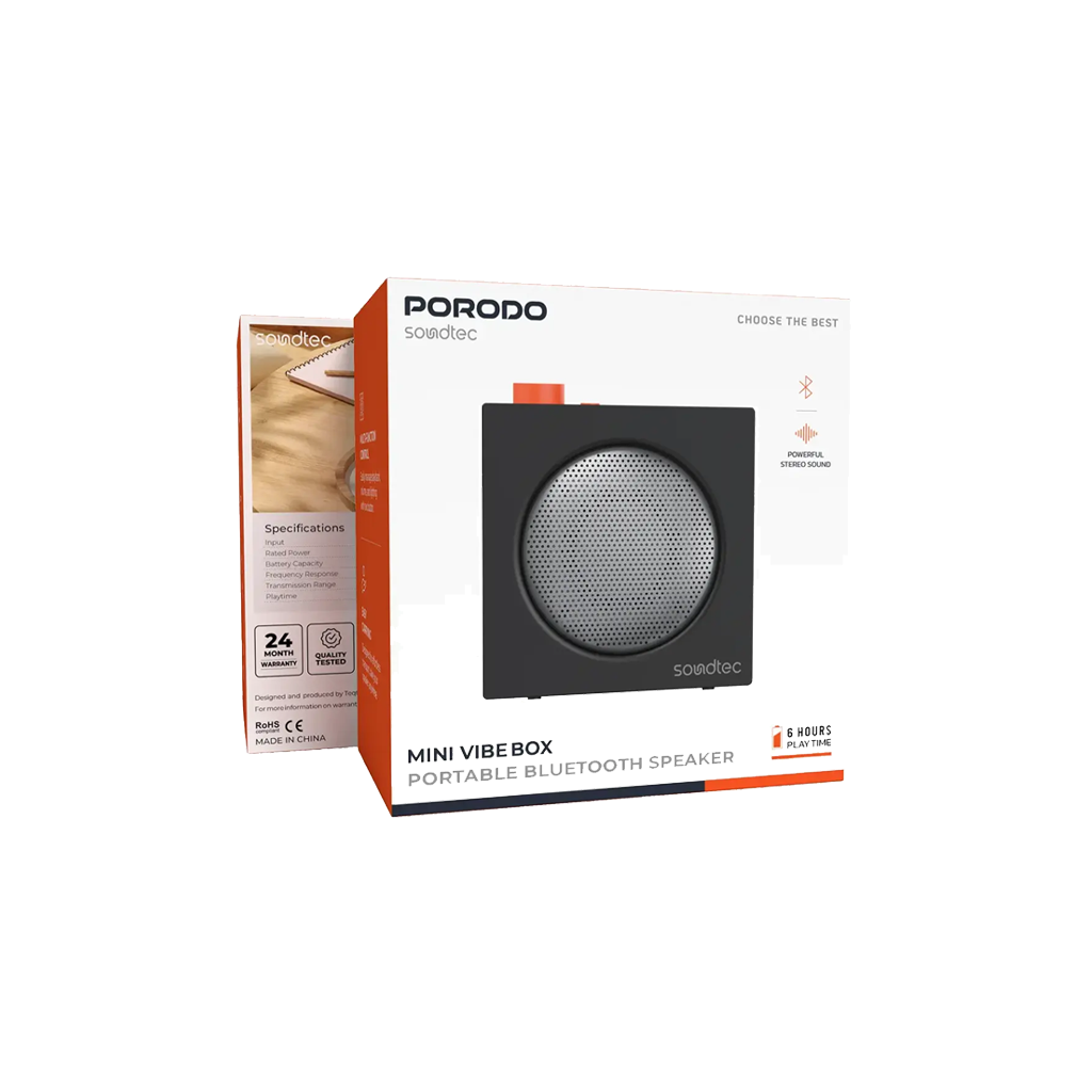 Porodo Soundtec Mini Vibe Box Portable Bluetooth Speaker