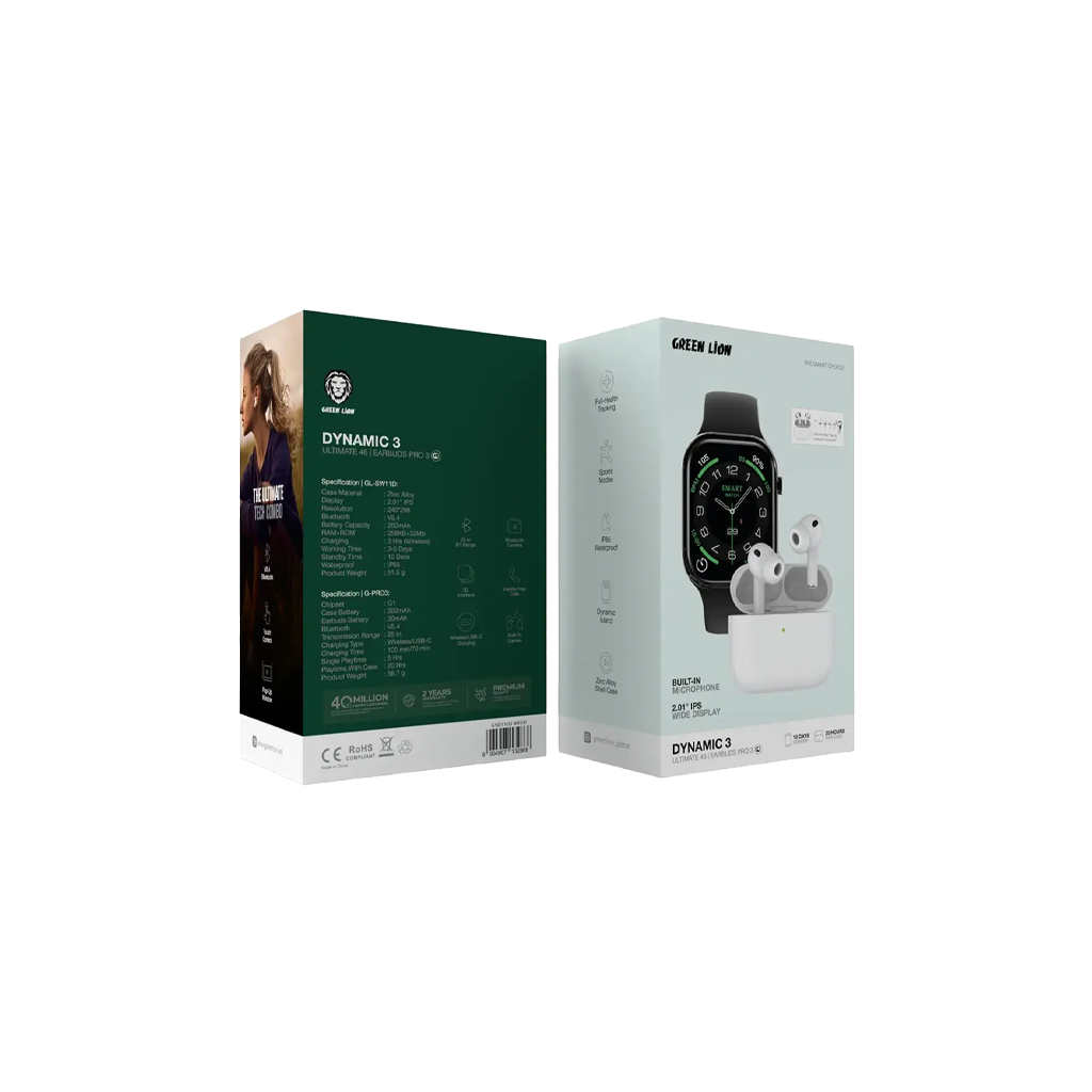 Green Lion Dynamic 3 - Ultimate 46 Smart Watch & Earbuds Pro 3