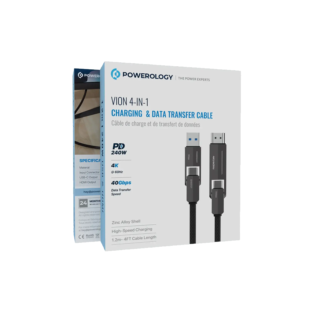 Powerology Vion 4-In-1 Charging & Data Transfer Cable
