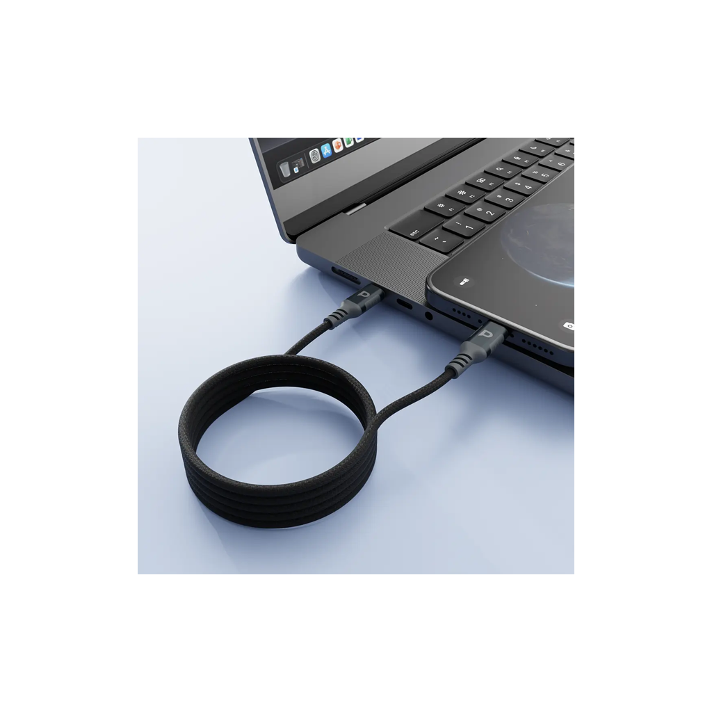 Powerology Malinka Weave Magnetic USB-C To Lightning 1.2m Cable PD 30W - Gray 3.webp