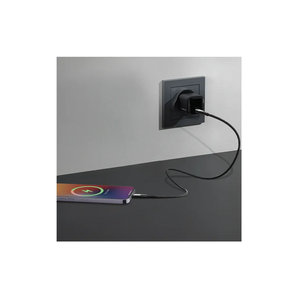 Powerology Volt-X 25W Mini Gan Wall Charger - Black 2.webp