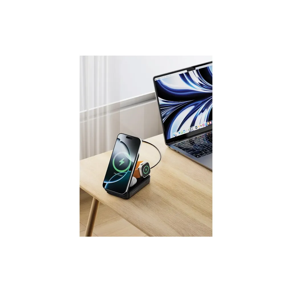 Powerology Kickvolt Power Bank with Portable Charging Stand black color 2.webp