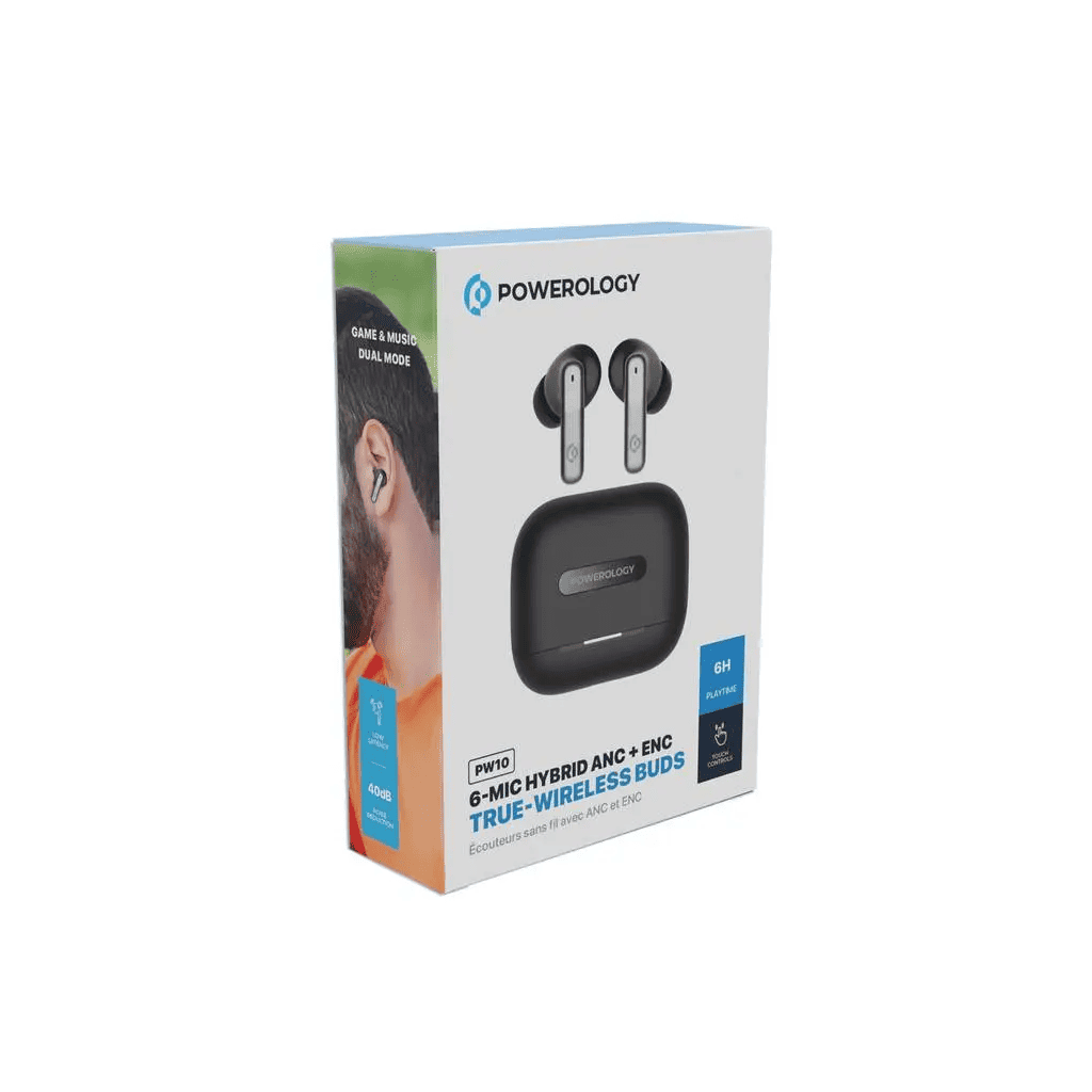 Powerology Hybrid ANC+ENC 6Mic Wireless Buds