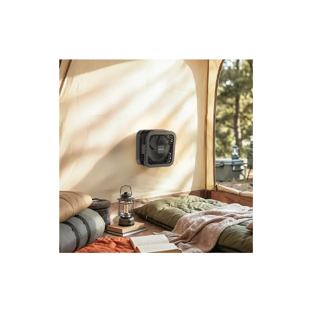 Green Lion Solar Trio Fan With Light & Power Bank - Black 2.webp
