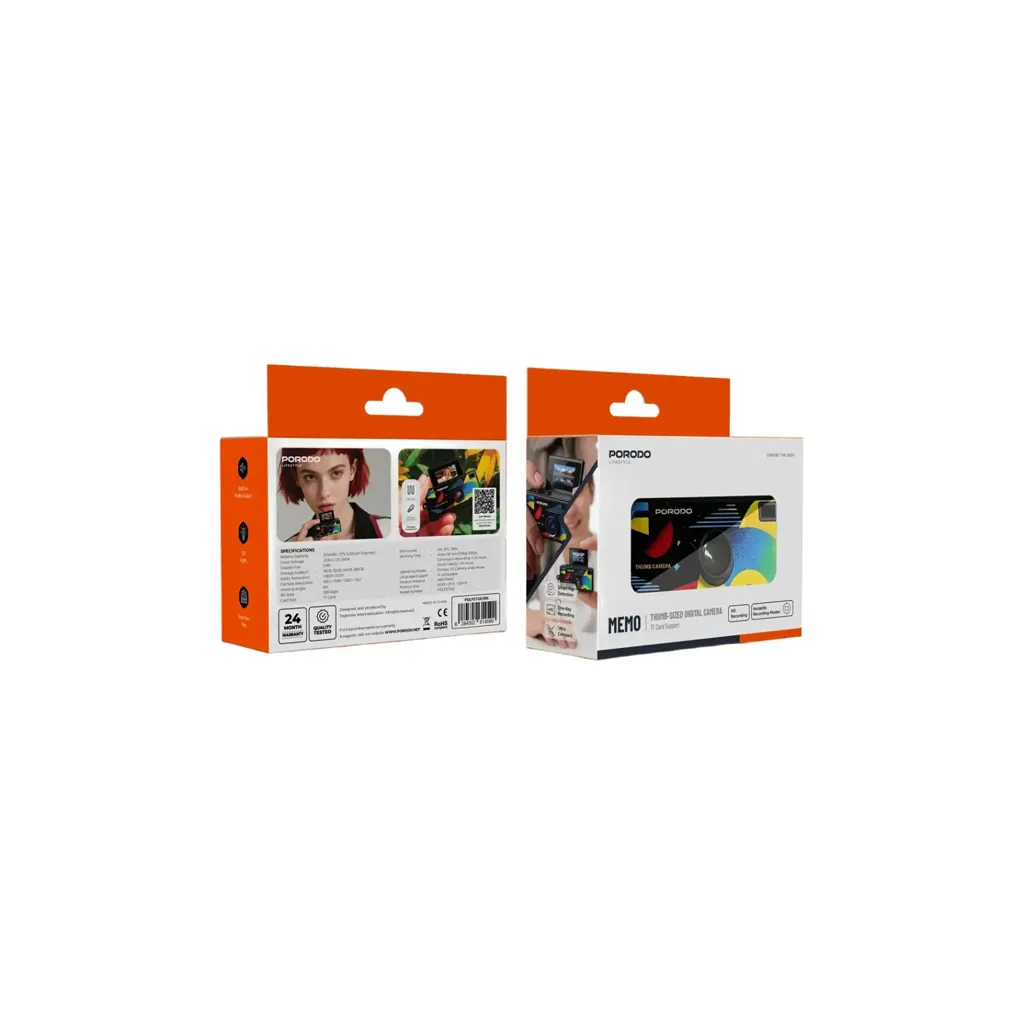 Porodo Lifestyle Memo Thumb-Sized Digital Camera with TF Card Support black 4.webp