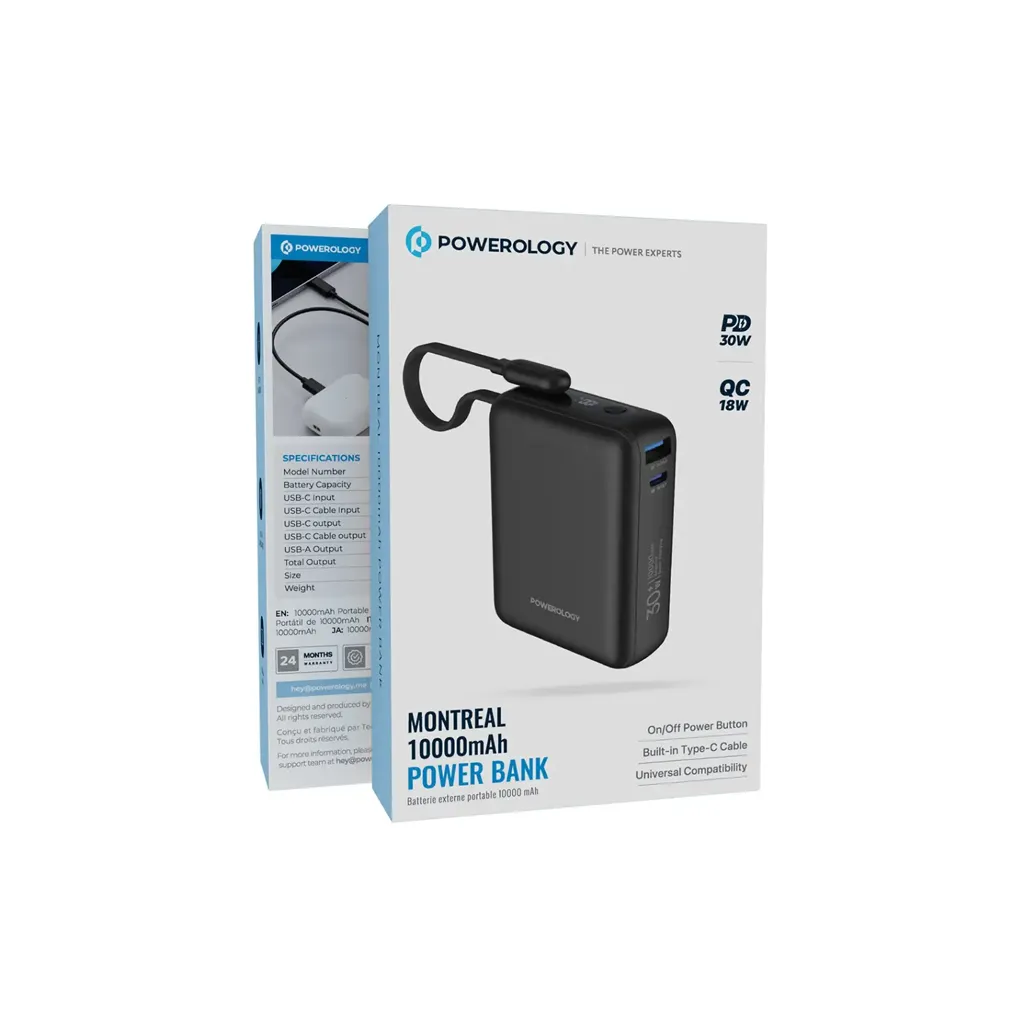Powerology Montreal 10000mAh Power Bank black color 4.webp