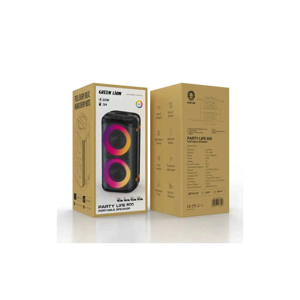 Green Lion Party Life 600 Speaker - Black 3.webp