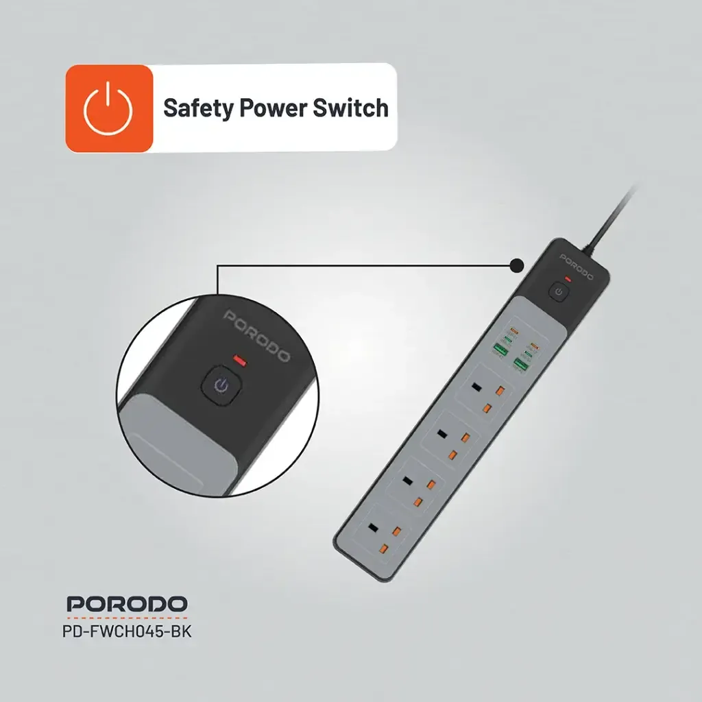 Porodo 4AC 65W 3000W Power Strip 3.webp