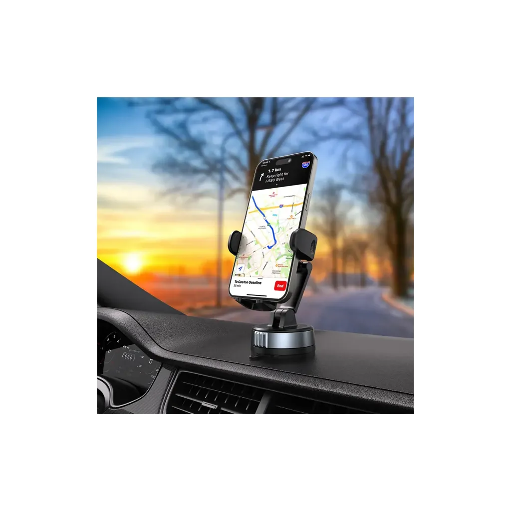 Porodo Robson Cradle Suction Phone Holder - Black 4.webp