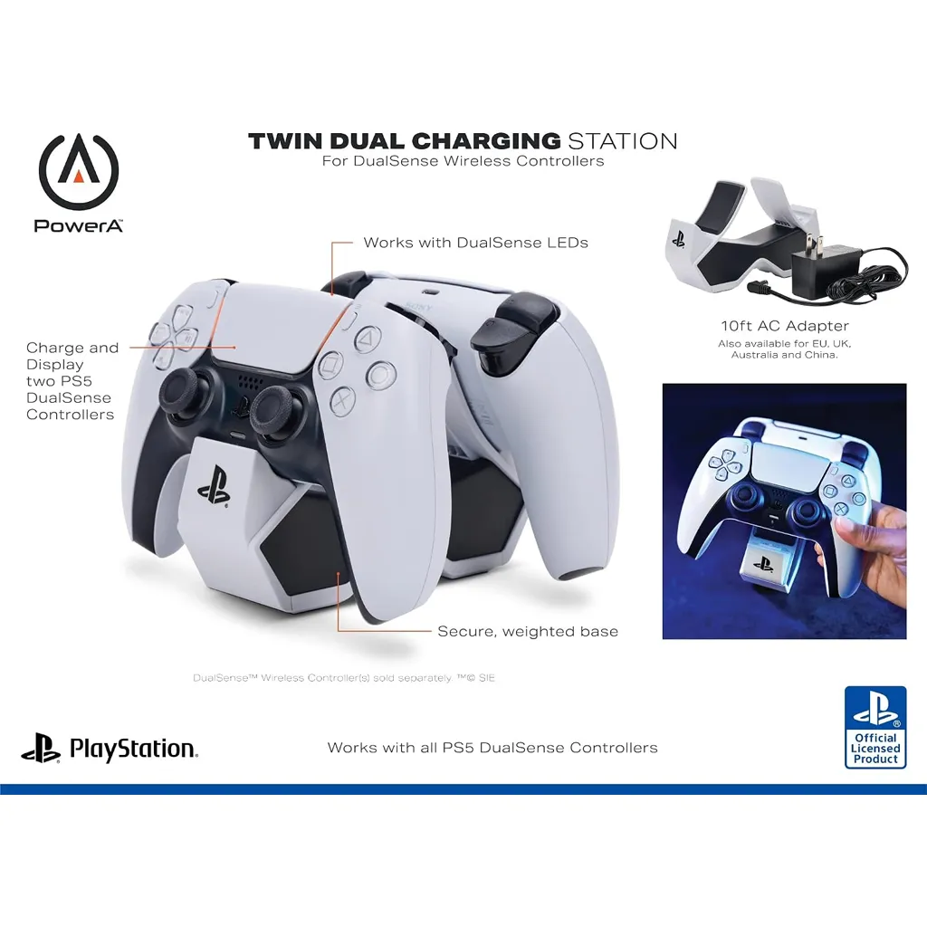 PowerA Twin Charging Station for PlayStation 5 DualSense Wireless Controllers 6.webp
