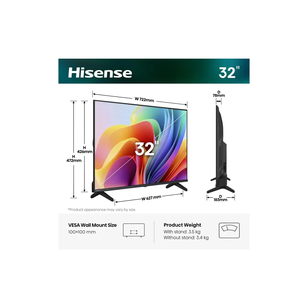 HISENSE 32A4S Smart HD TV, 32_ 3 (1).webp