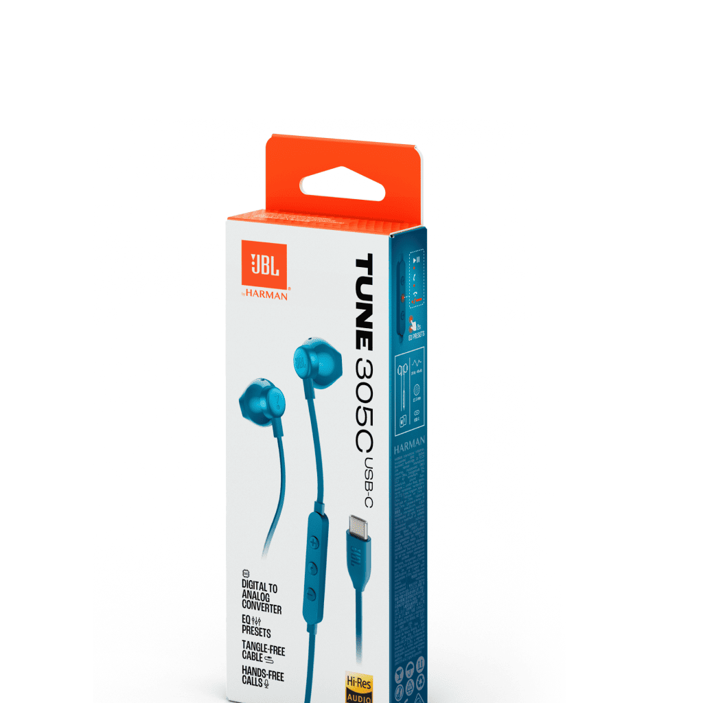 JBL Tune 305C USB-C Wired In-Ear Hi-Res Earphones