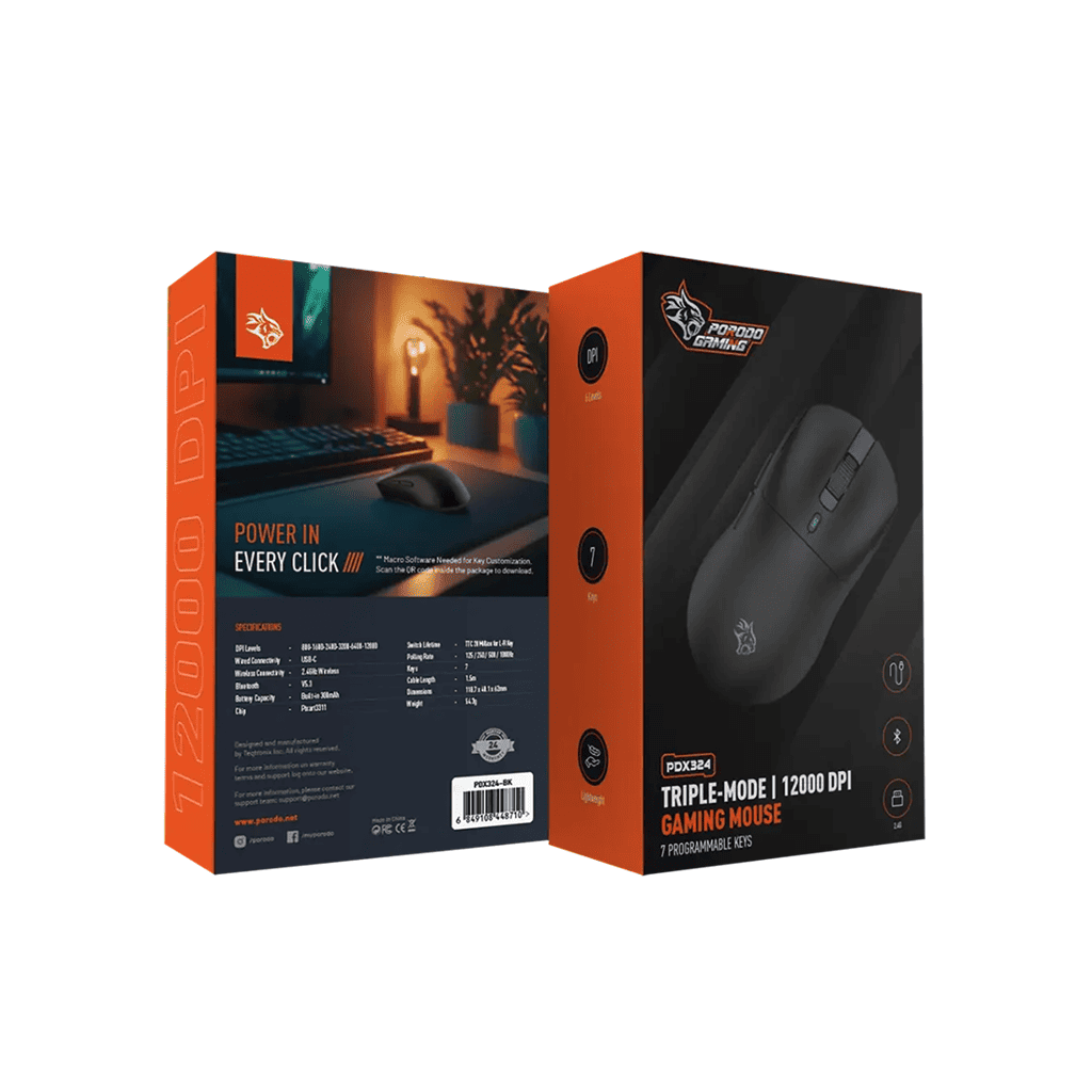 Porodo Gaming Rechargeable Ultra- Lightweight Wireless Gaming Mouse