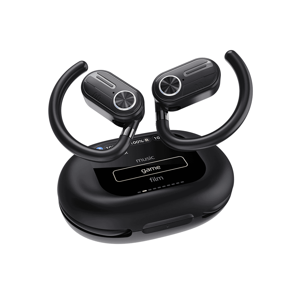 Powerology ENC TWS Air Conduction Earbuds and Charging Case with Display