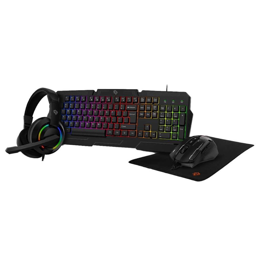 Porodo Gaming 4 in 1 Combo with Keyboard, Headphones, Mouse and Mouse Pad