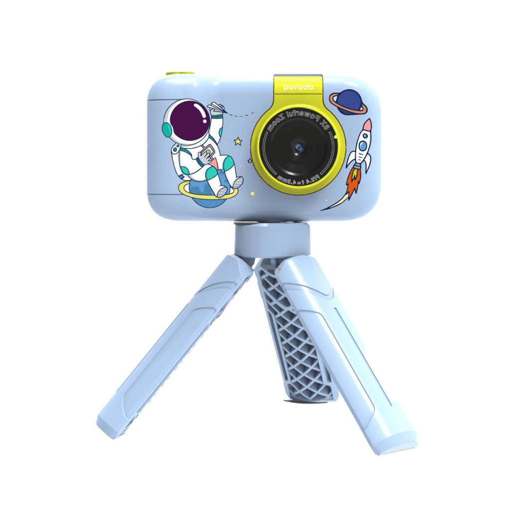 Porodo Lifestyle Kids Flip Camera with Tripod Stand (Blue)