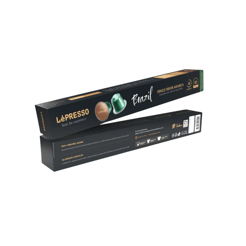 LePresso Aluminum Capsules for Nespresso Blended (Pack of 10) (Brazil)