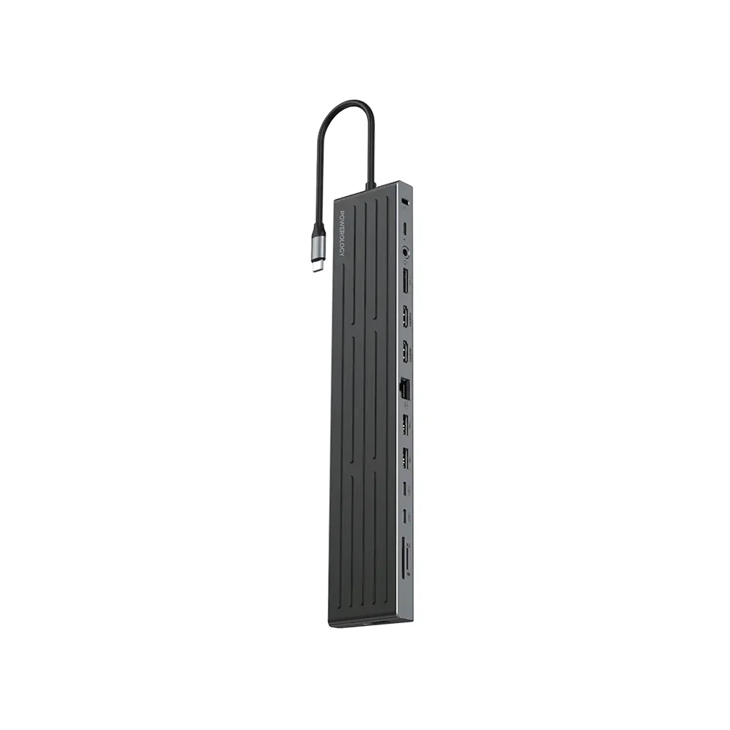 Powerology Nexis 13-in-1 Multi-Display USB-C Hub & Laptop Stand