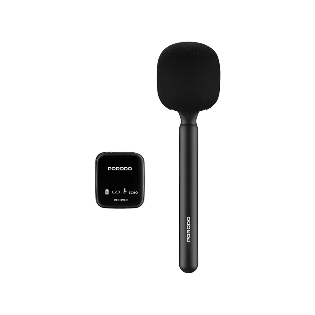 Porodo Two-Device Connect Handheld Lavalier Microphone