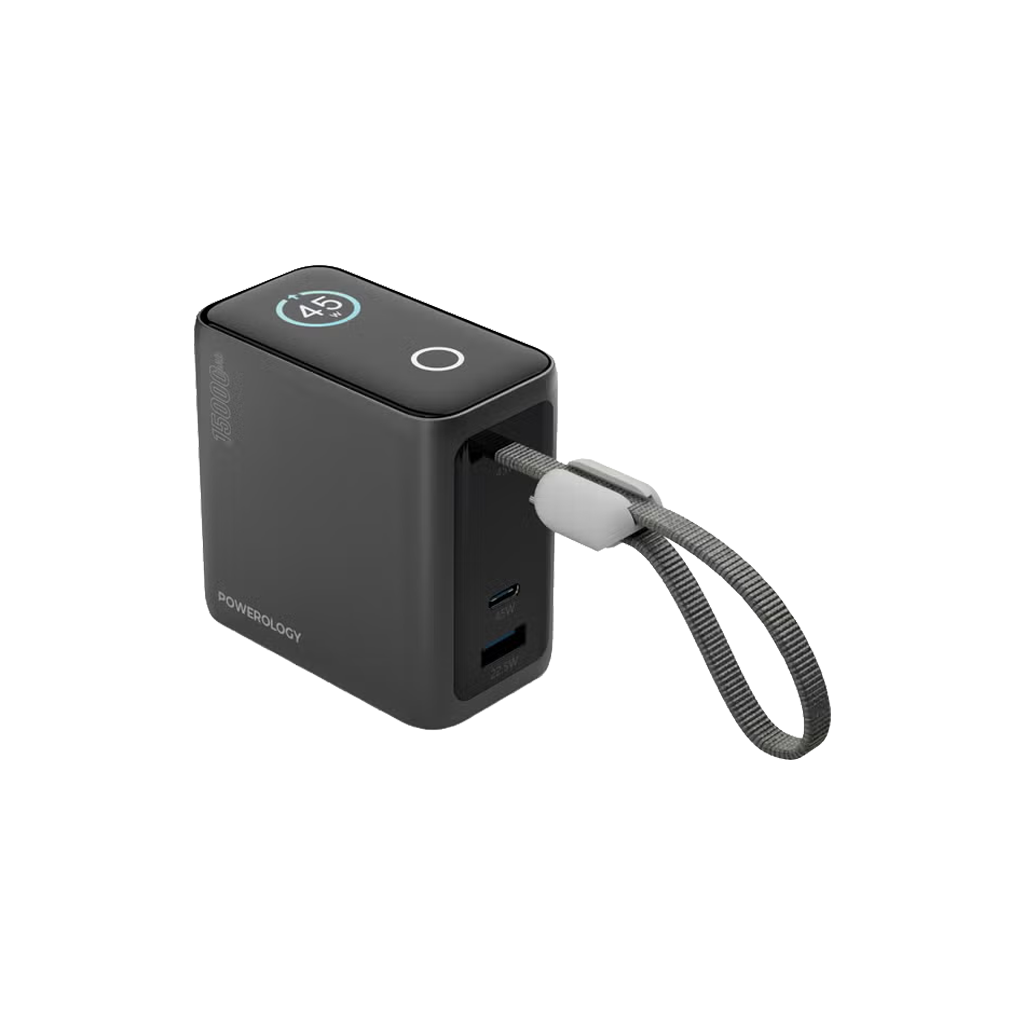 Powerology 15000mAh Mini Power Bank (Black)