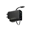 Powerology 100W TFT Adapter with Retractable Type-C Cable
