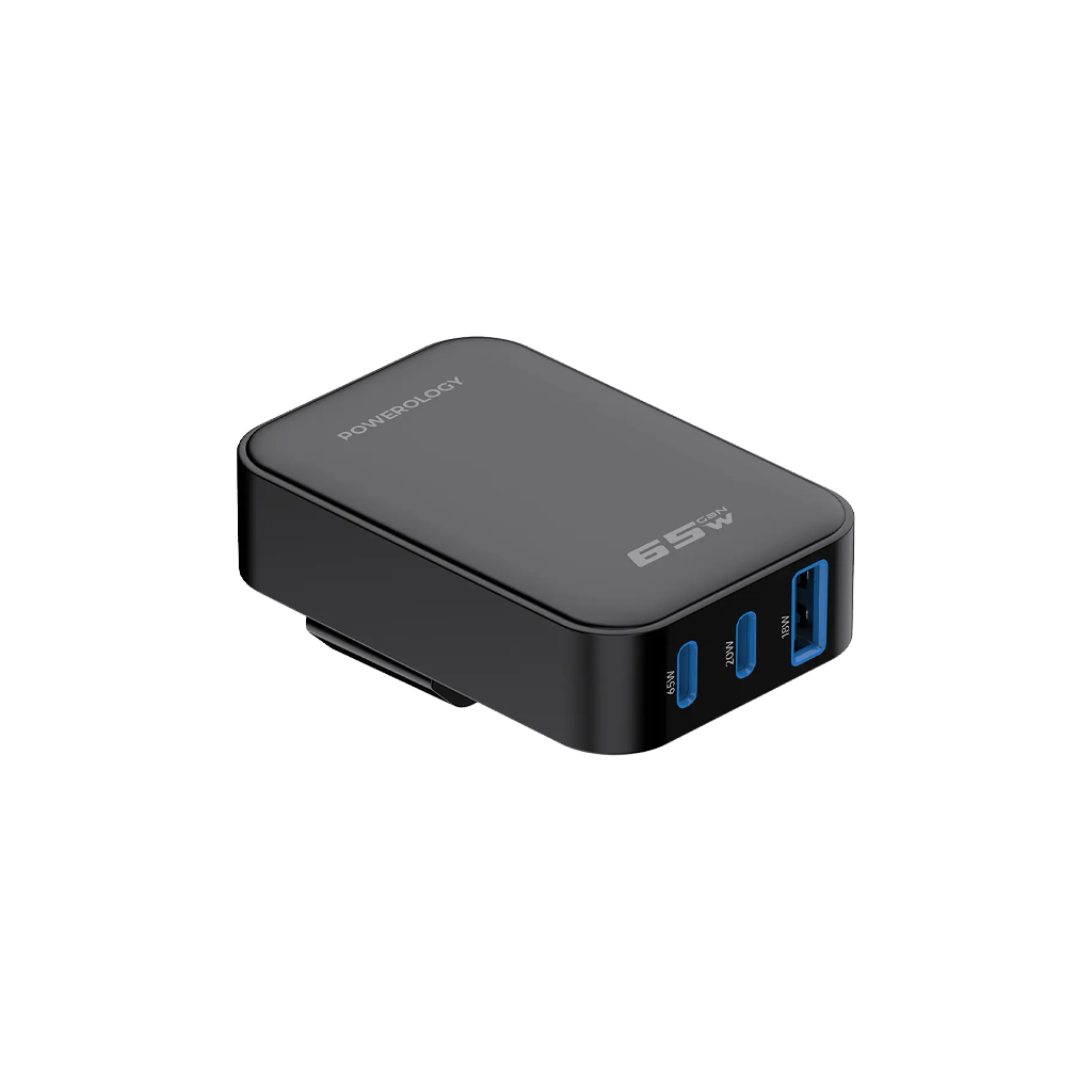 Powerology Crab 65W Foldable EU GaN Charger