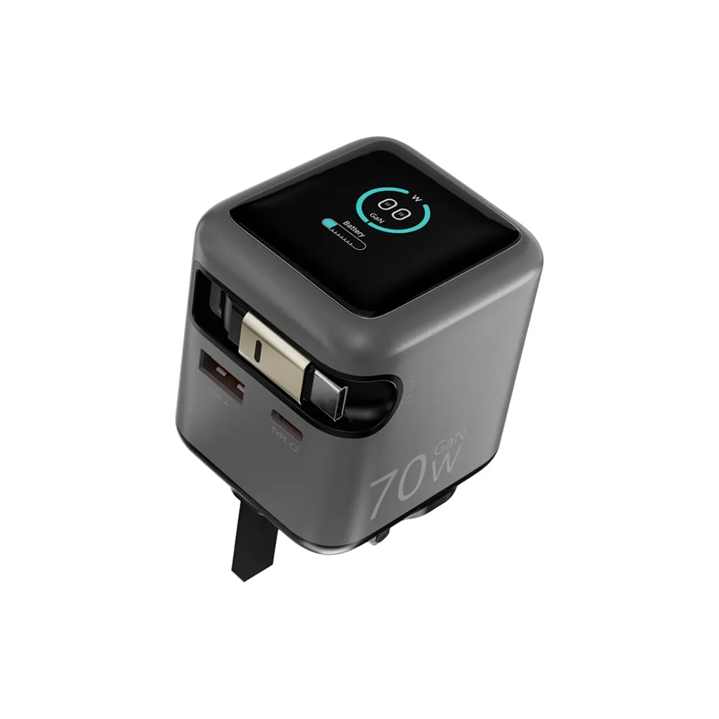 Powerology Halo Dual-Port GaN Charger 70W (White)